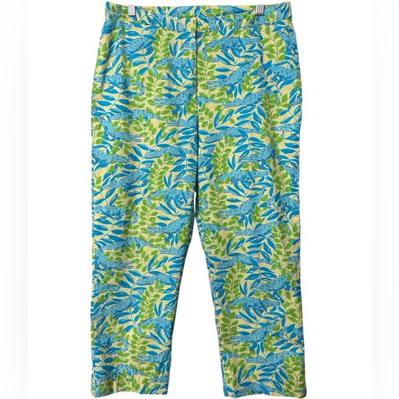 Lilly Pulitzer Pants - 💚Lilly Pulitzer Women’s Crop Pants Mimosa Everglades Alligator Green/Blu…